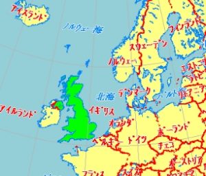 ヨーロッパの地図イギリス周辺